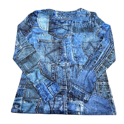Unbranded Blue Zip Front Top