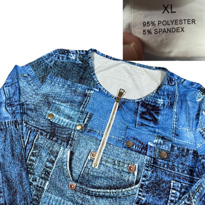 Unbranded Blue Zip Front Top