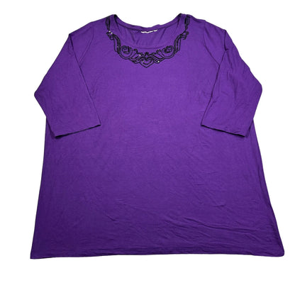 Unbranded Purple Beaded Neckline Top-XL