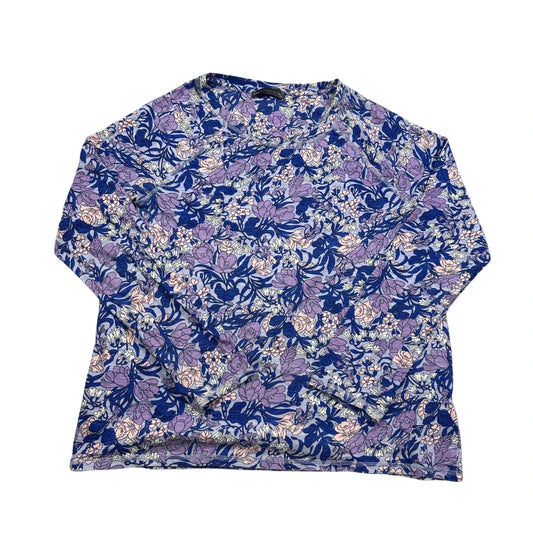 Thrift-and-treasures Blue Women's Floral Top-M M&S
