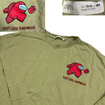 Zara® Green Among Us Graphic T Shirt-M