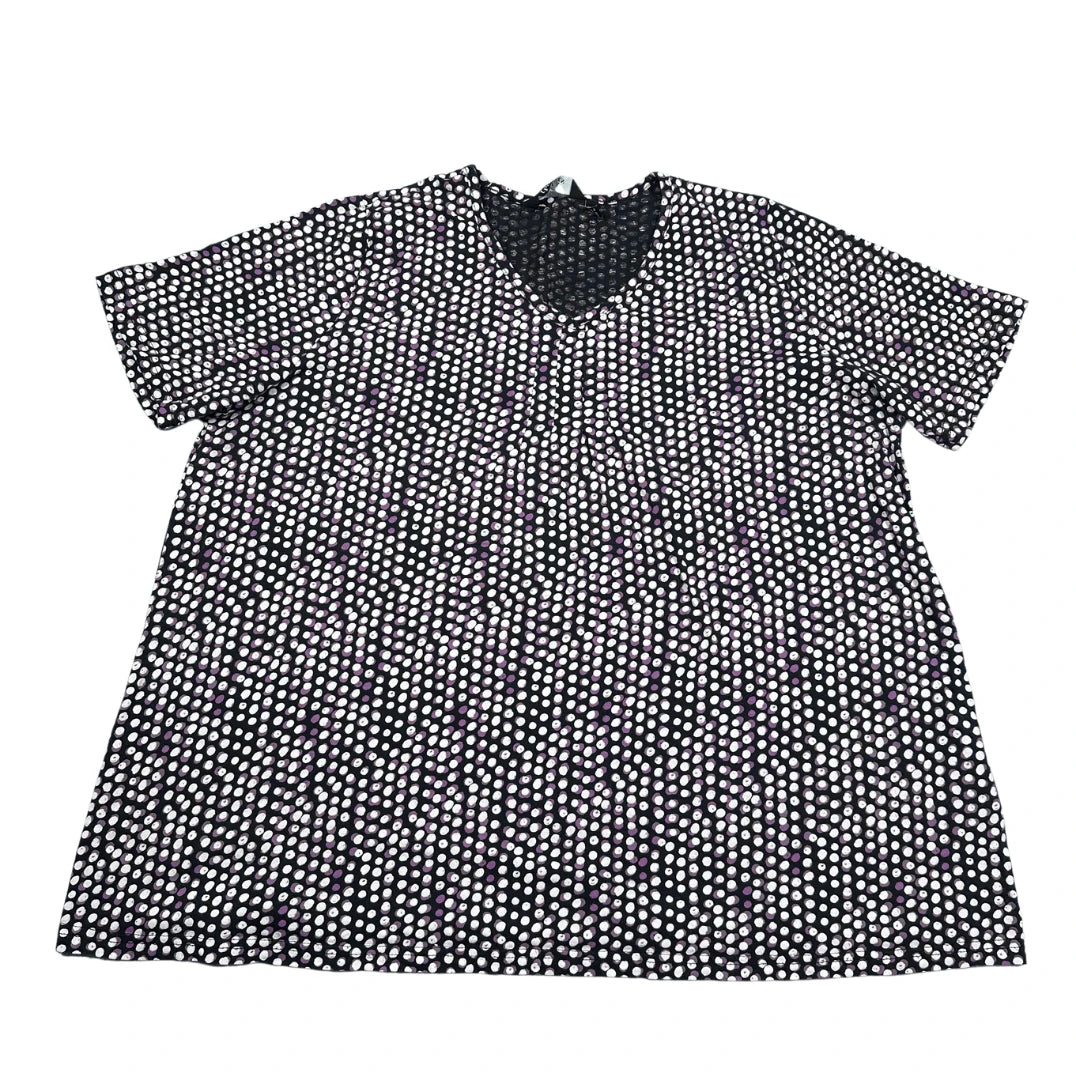 Ulla Popken® Black Polka Dot Top-XL