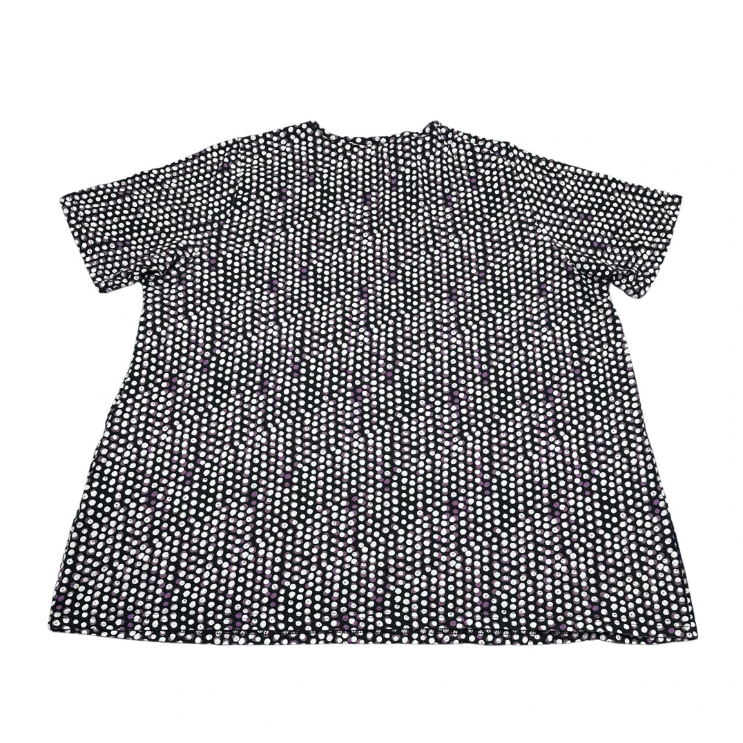 Ulla Popken® Black Polka Dot Top-XL