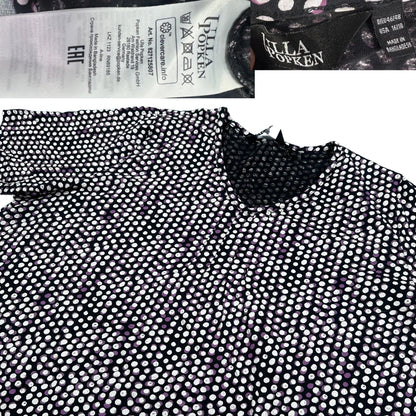 Ulla Popken® Black Polka Dot Top-XL