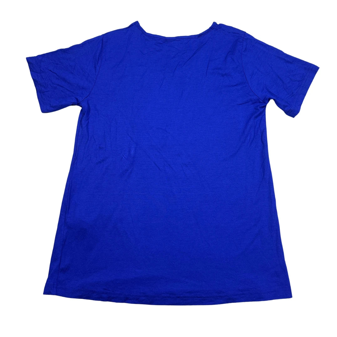 Unbranded Blue Studded V Neck T Shirt-S