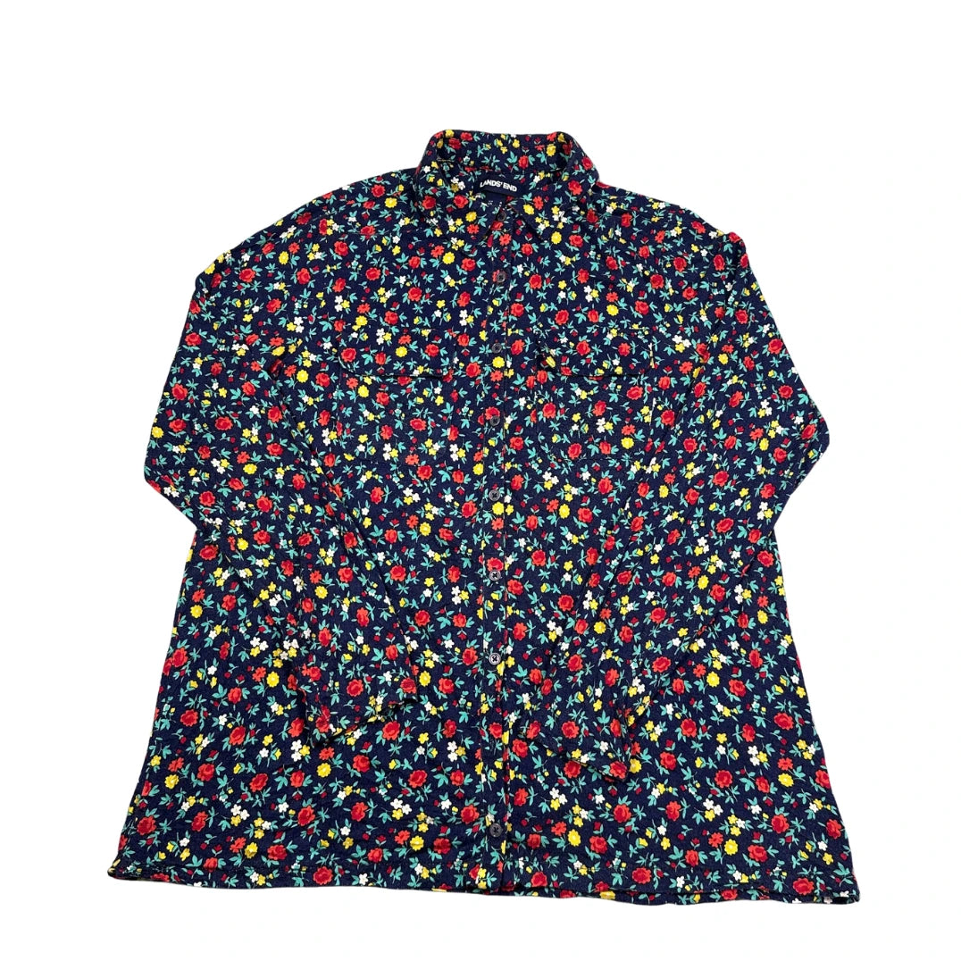 Thrift-and-treasures Navy Women's Button Shirt-M Lands End