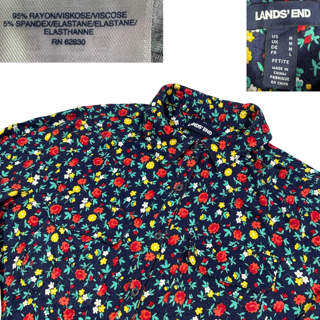 Thrift-and-treasures Navy Women's Button Shirt-M Lands End