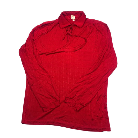 Sun Life® Red Vintage Tie Neck Blouse-38