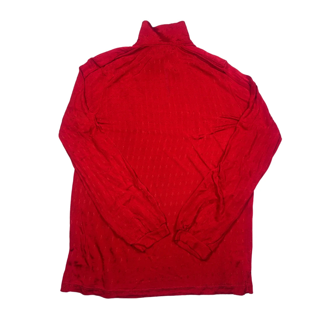 Sun Life® Red Vintage Tie Neck Blouse-38