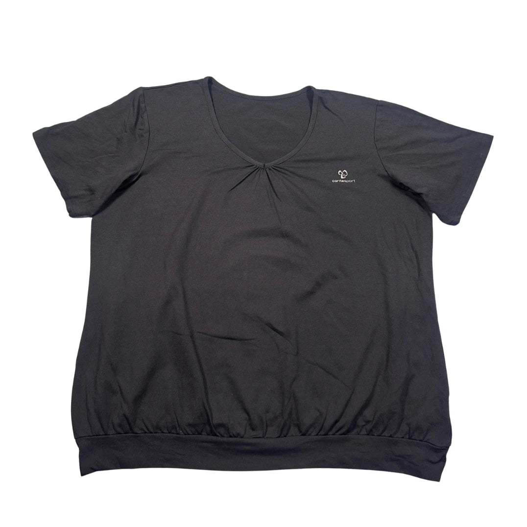 Carite Sport Black Women's T Shirt-46 Activewear Gym Shirts