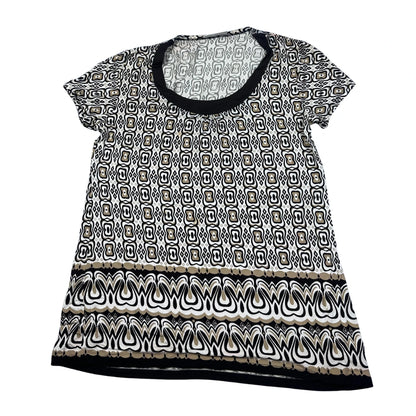 Yessica® Black White Geometric Print T Shirt-M