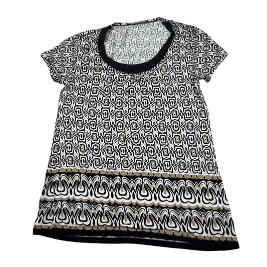 Yessica® Black White Geometric Print T Shirt-M