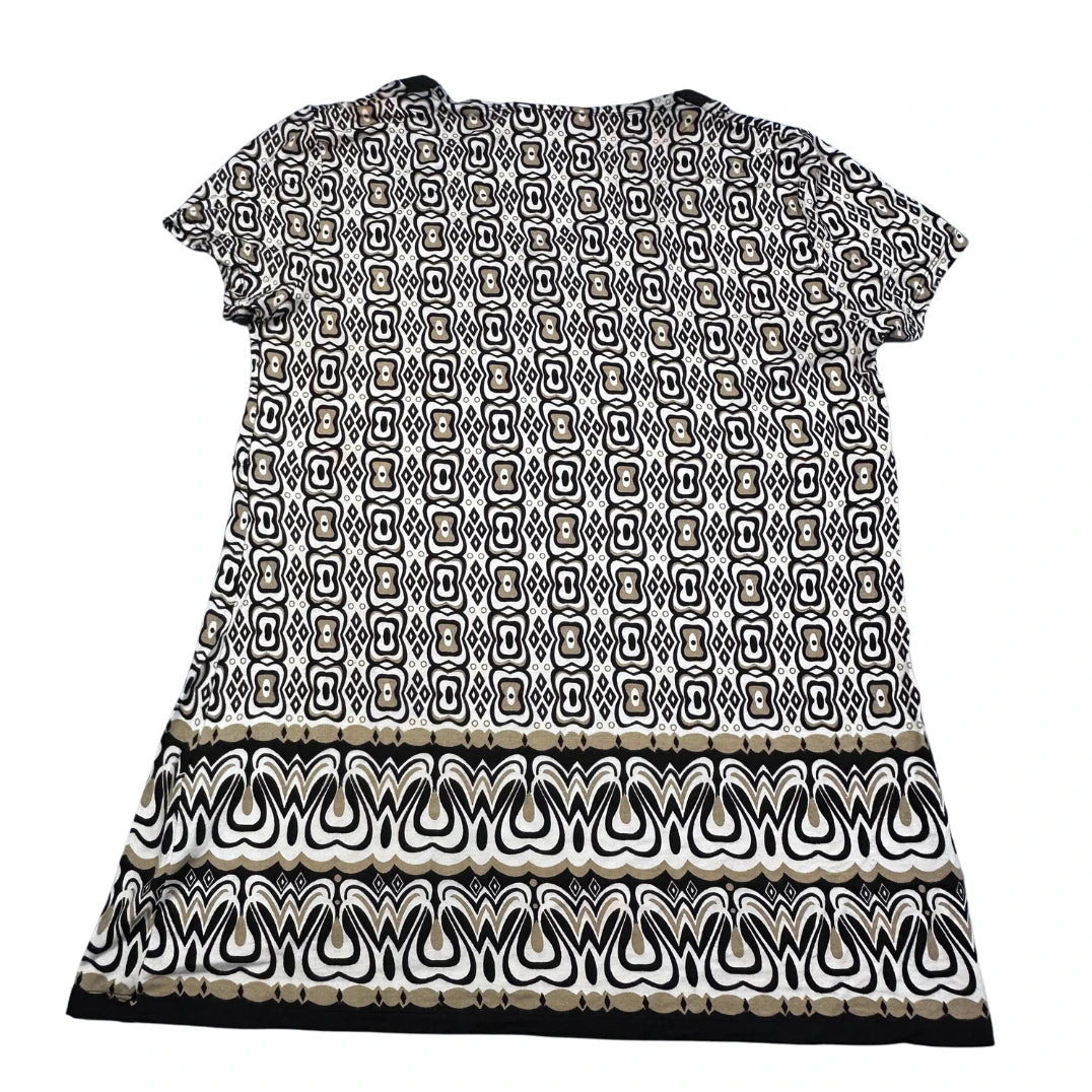 Yessica® Black White Geometric Print T Shirt-M