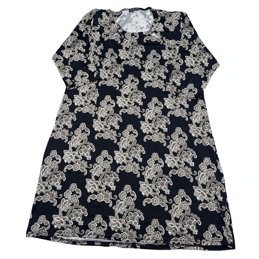 Victor® Black Paisley Print Long Sleeve Tunic-XXL