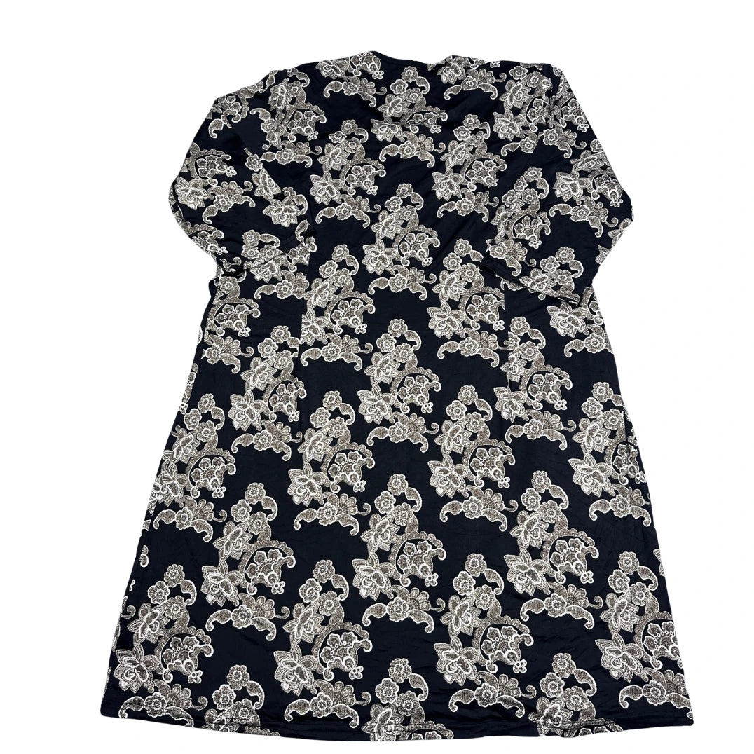 Victor® Black Paisley Print Long Sleeve Tunic-XXL