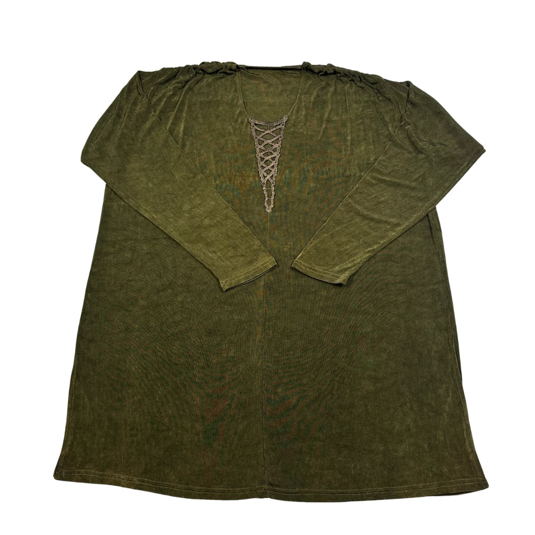 Unbranded Green Women's Sleeve Tunic T Shirts