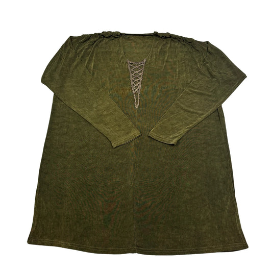 Unbranded Green Women's Sleeve Tunic T Shirts