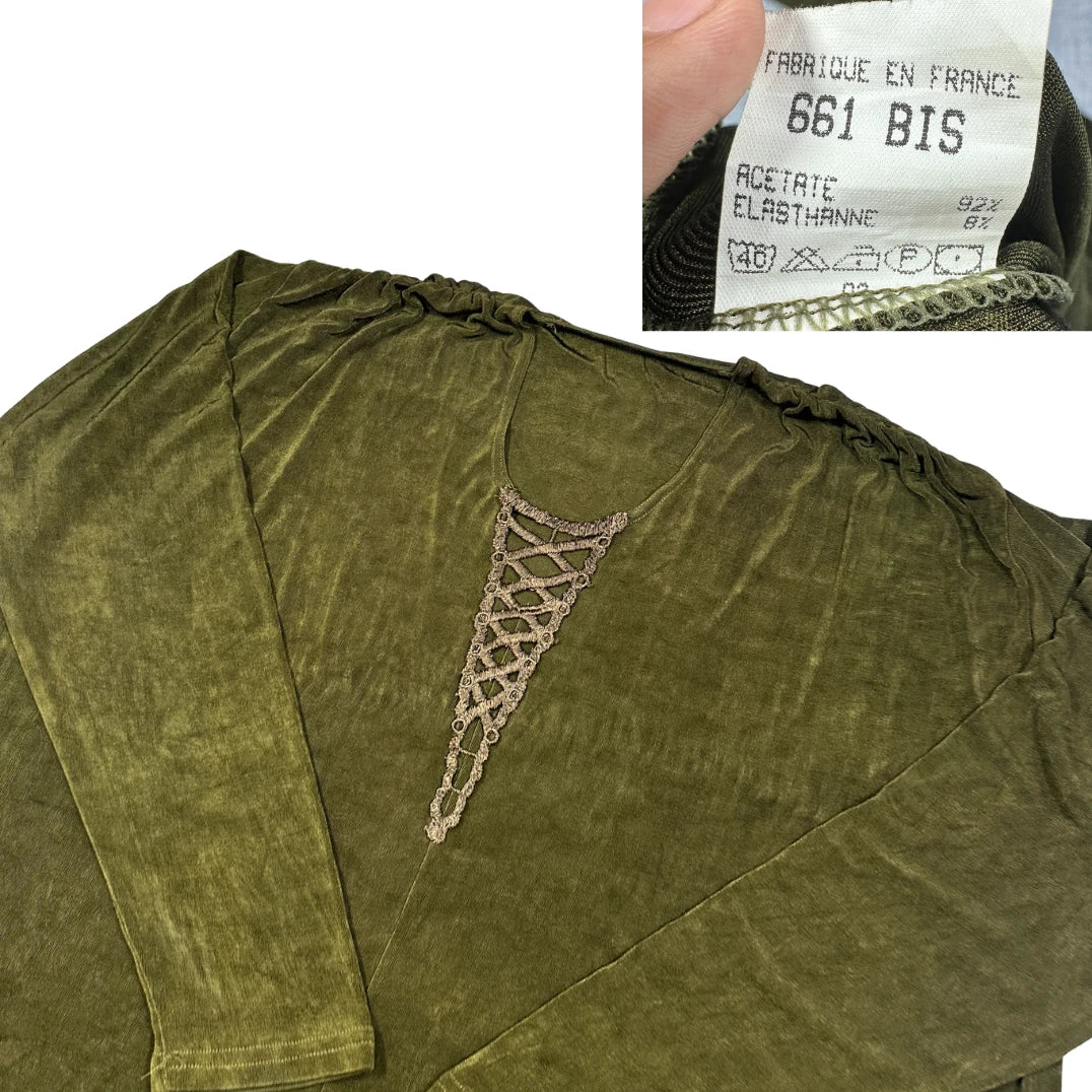 Unbranded Green Women's Sleeve Tunic T Shirts