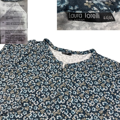 Laura Torelli Teal Women's Print Top-44/46 T Shirts