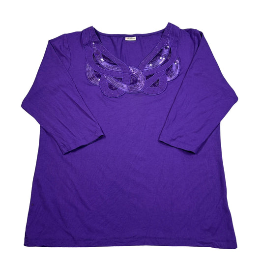 Damart Purple Women's Neck Top T Shirts