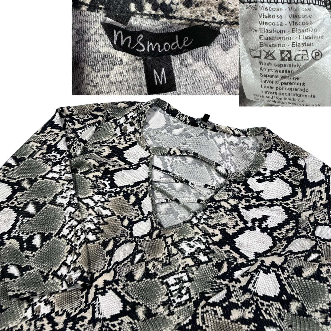 MS Mode Grey Women's Neck Top-M T Shirts