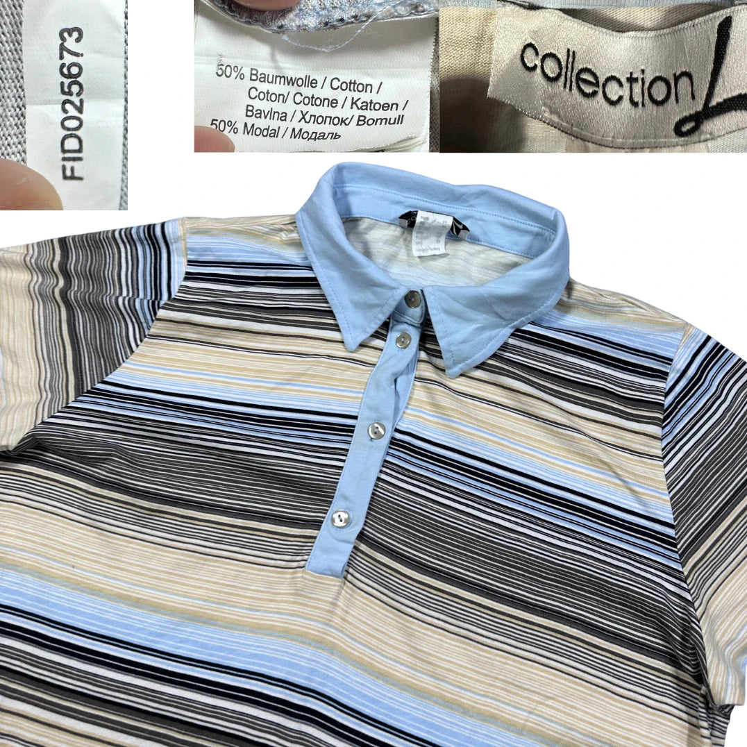 Collection L Blue Women's Polo Top T Shirts