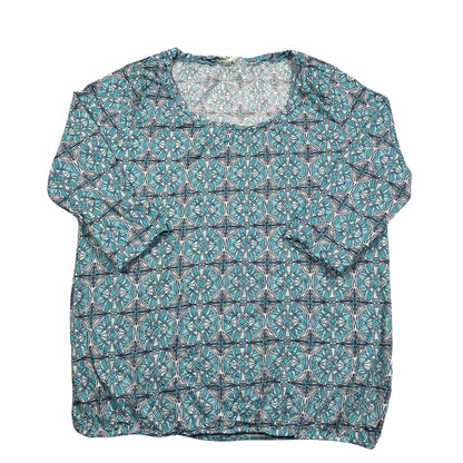 Turquoise Geometric Print Top-44