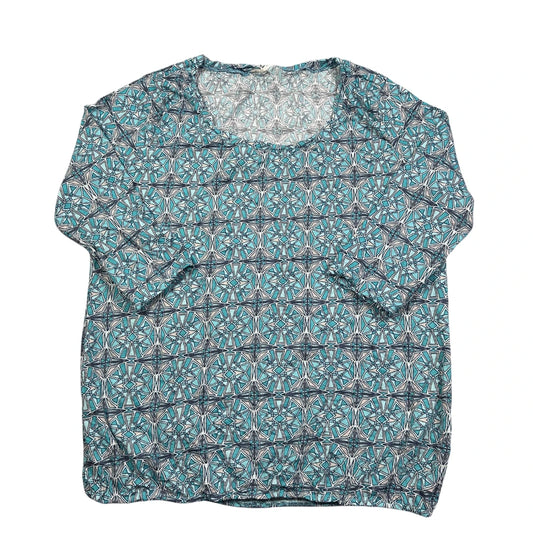Turquoise Geometric Print Top-44