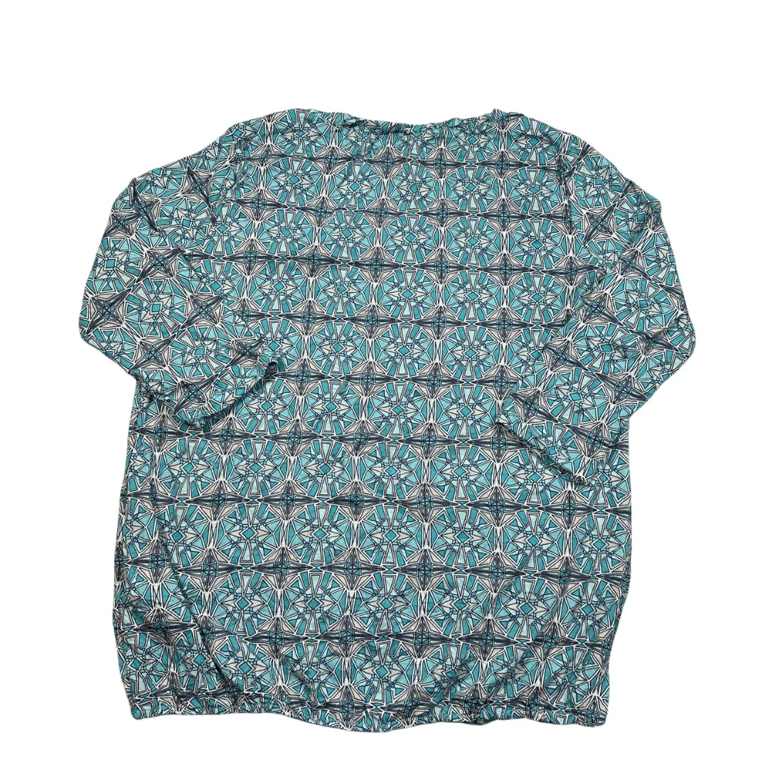 Turquoise Geometric Print Top-44
