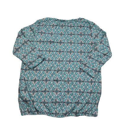 Turquoise Geometric Print Top-44