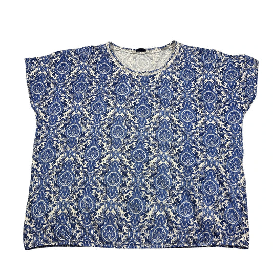 Tchibo® Blue White Damask Print T Shirt-EU52/54
