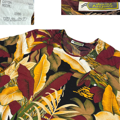 Janine Pauporte® Tropical Leaf Print T Shirt-XL