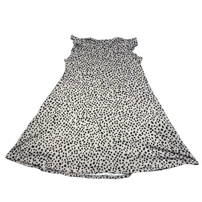 Beige Spot Print Flutter Sleeve Swing Top-XXL