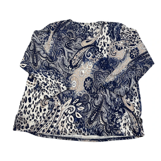 New York® Navy Paisley Leopard Print Top-XXXL
