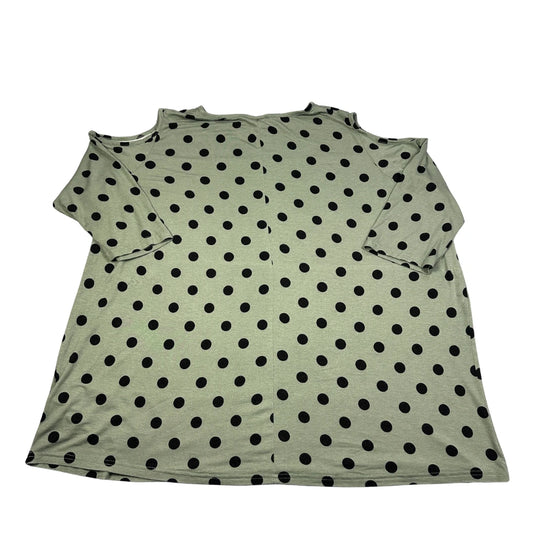 Janina® Sage Polka Dot Cold Shoulder Top-EU48/50