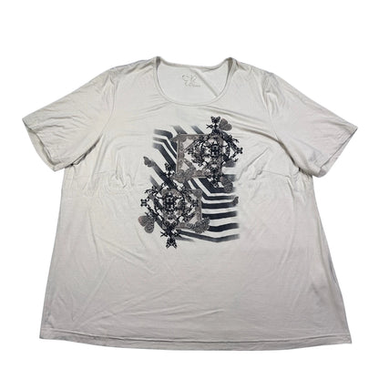 Unbranded Light Grey Butterfly Print T Shirt-L