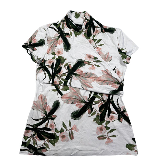 DKNY® White Floral Print Shirt-M