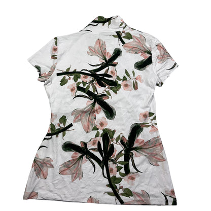 DKNY® White Floral Print Shirt-M