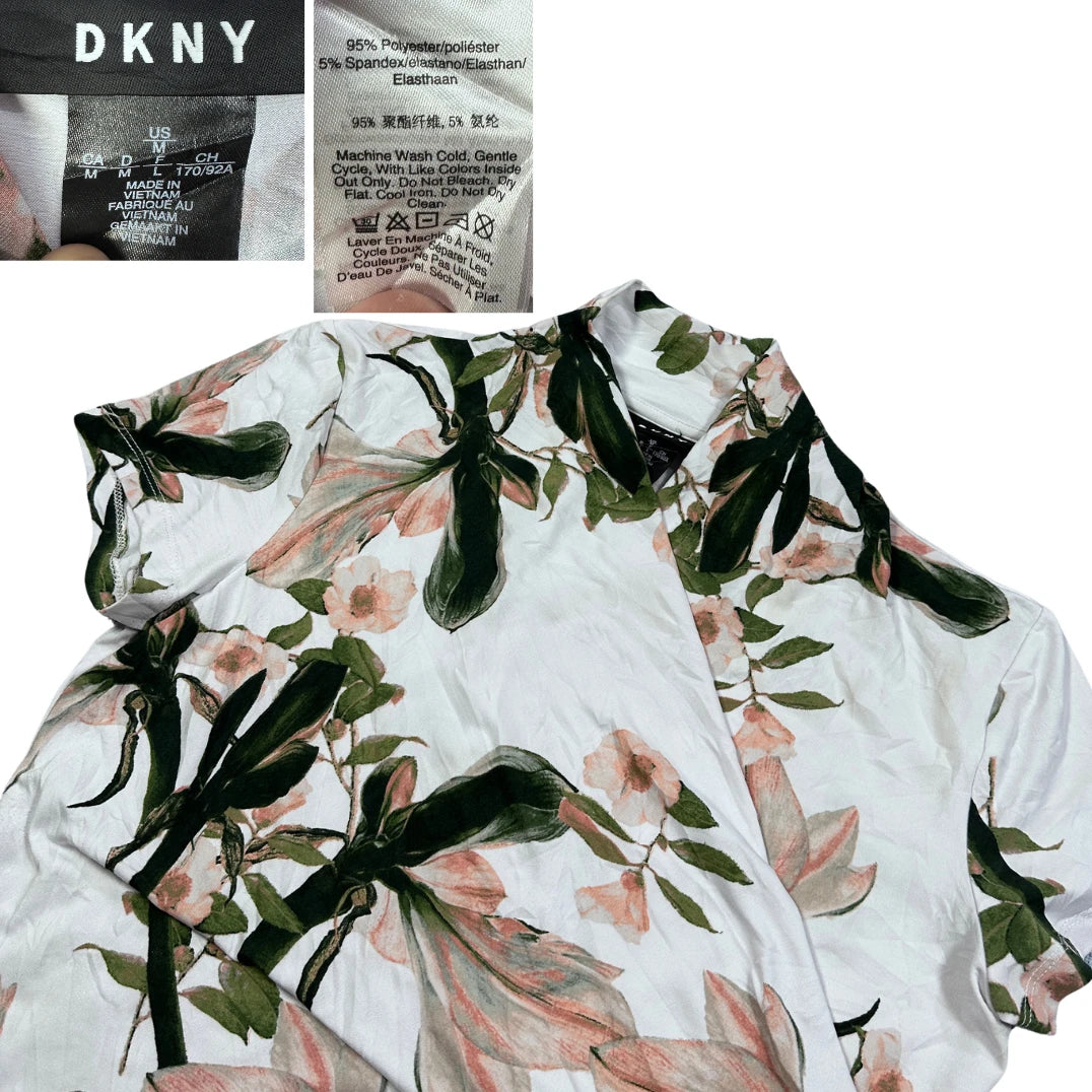 DKNY® White Floral Print Shirt-M