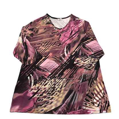 C Trapp® Pink Abstract Print Top-L