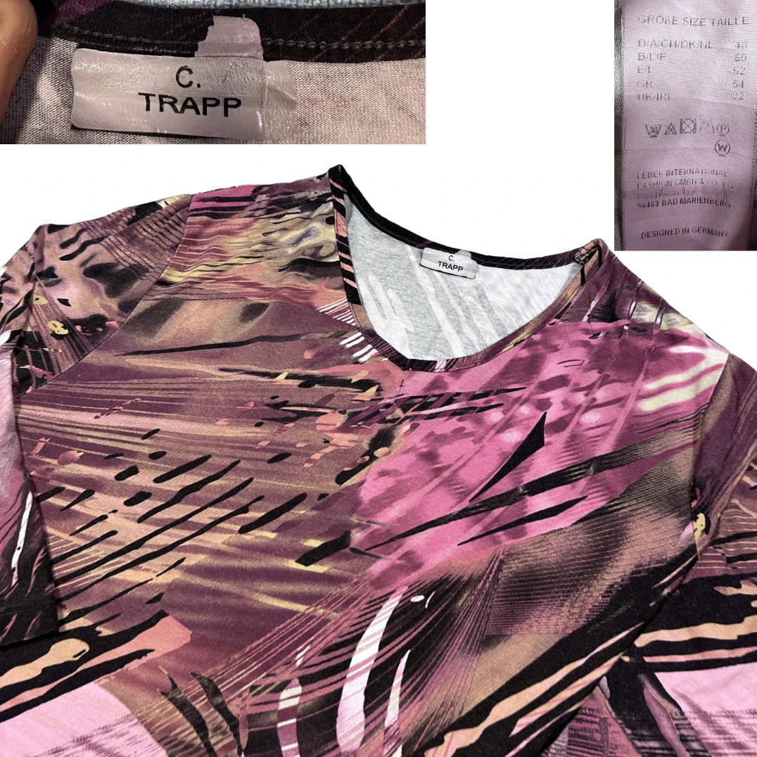 C Trapp® Pink Abstract Print Top-L