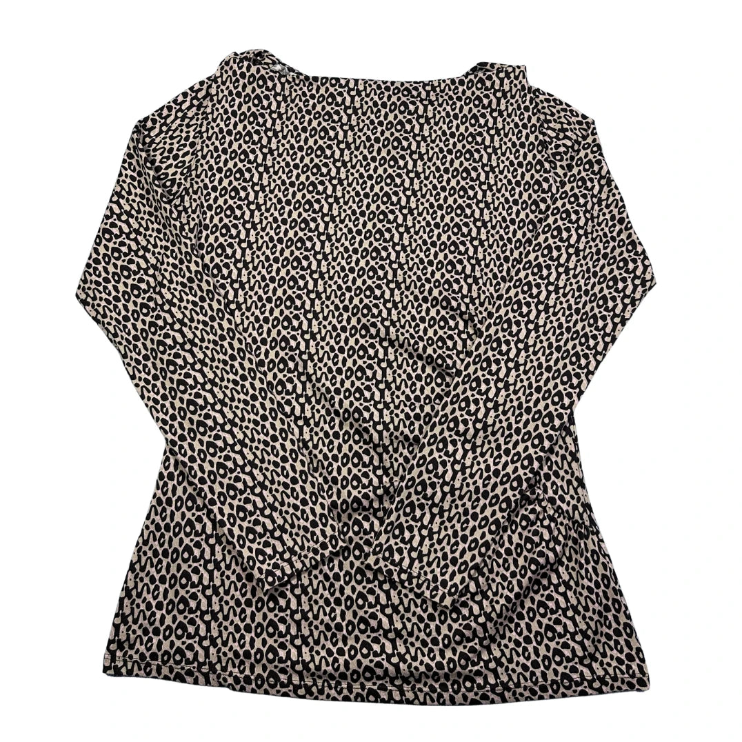 Comma® Beige Black Animal Print Top-M