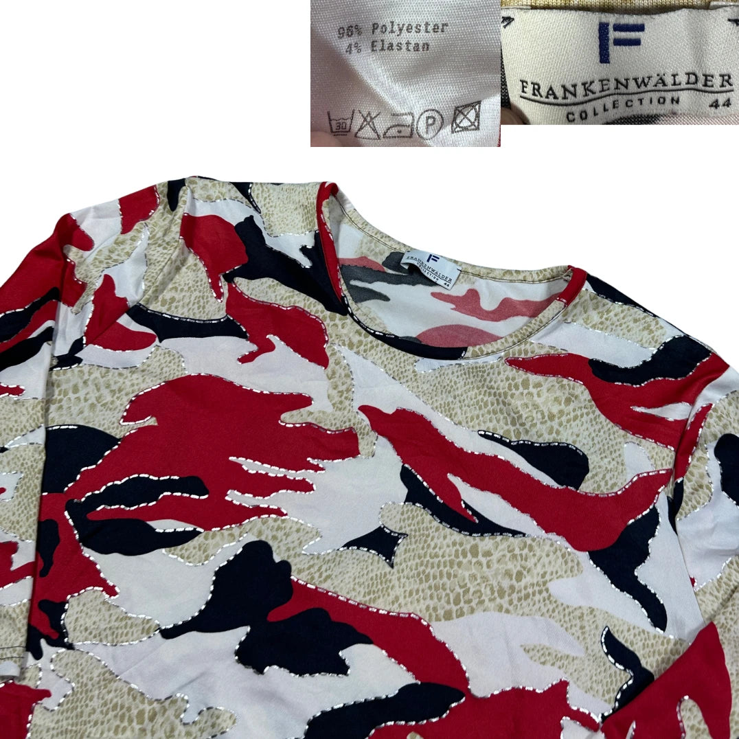 Frankenwalder® Red Camo Print Top-L