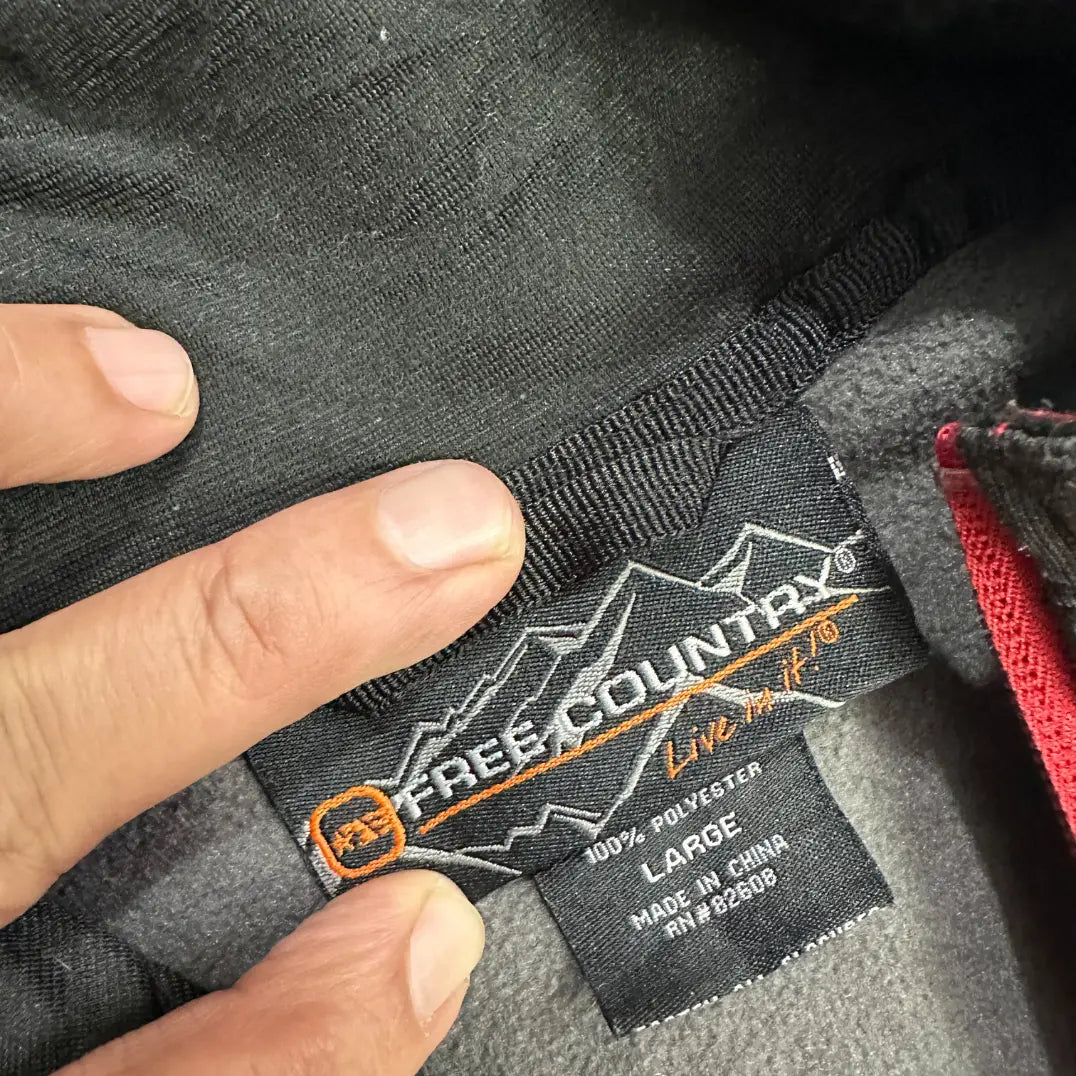 ⚫ Free Country Charcoal Softshell Hoodie Jacket – Large