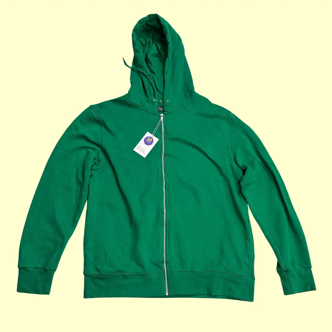 🟢 Primark Green Zip-Up Hoodie – Extra Large