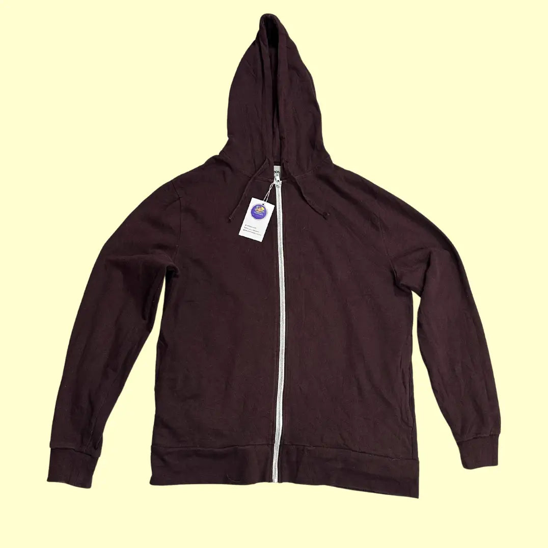 🟤 ASOS Brown Zip-Up Hoodie – Medium