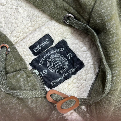 🫶 Buffalo David Bitton Olive Sherpa-Lined Hoodie