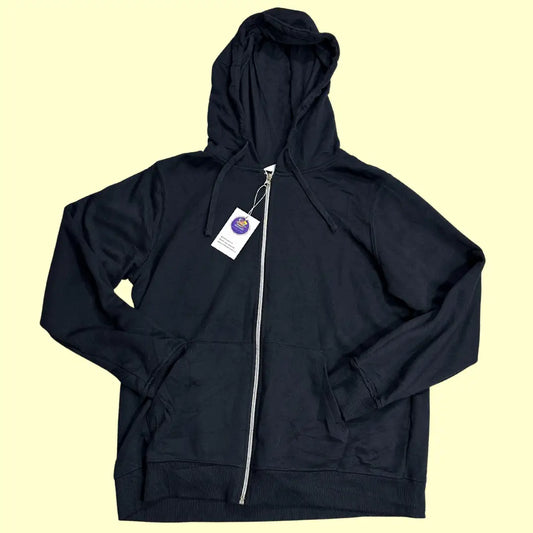 ⚫ Primark Cares Black Zip-Up Hoodie – Large