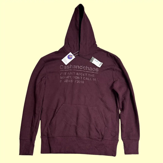🟣 Primark “Cash and Chaos” Maroon Hoodie – Large