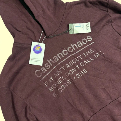 🟣 Primark “Cash and Chaos” Maroon Hoodie – Large